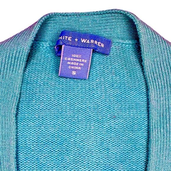 Green Cashmere White and Warren V neck button down knitted cardigan - XS- Small - Picture 5 of 9